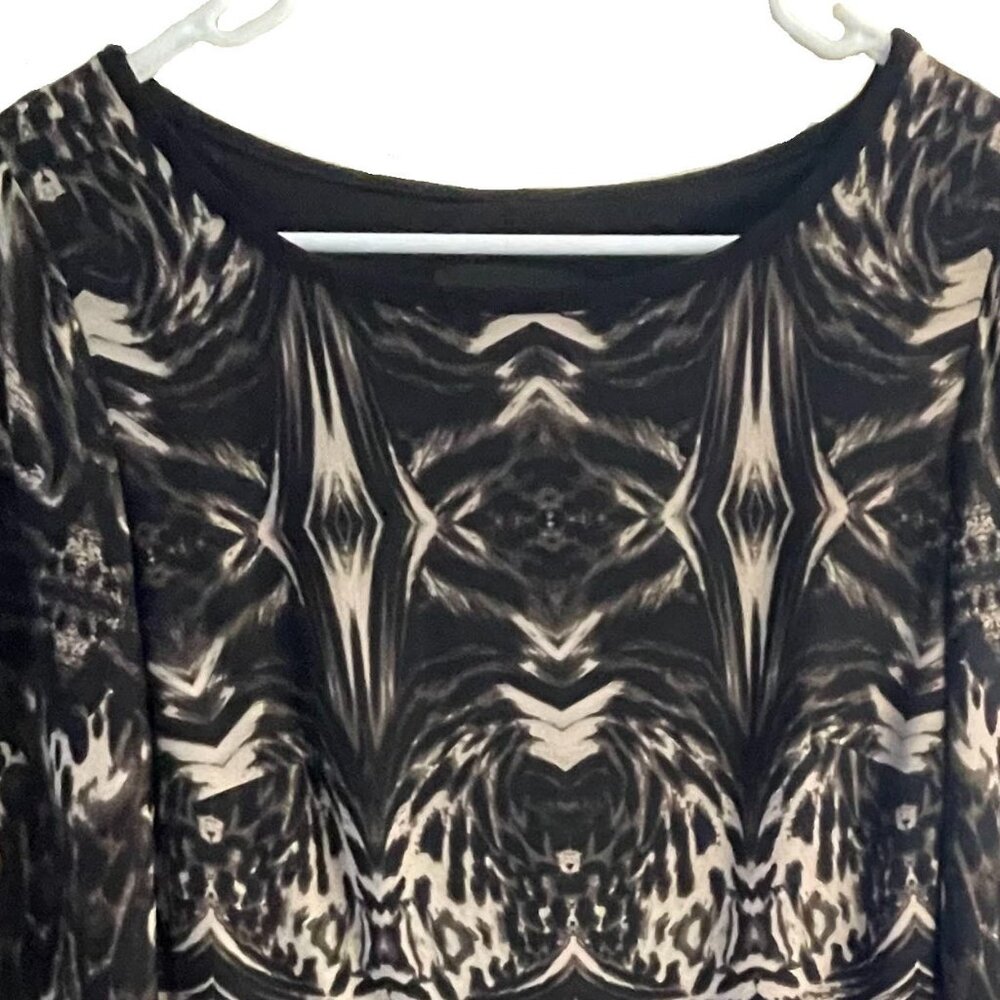 R&M Richards Abstract Fringe Boho Dress Size 8 Made in USA NWT - Picture 2 of 7